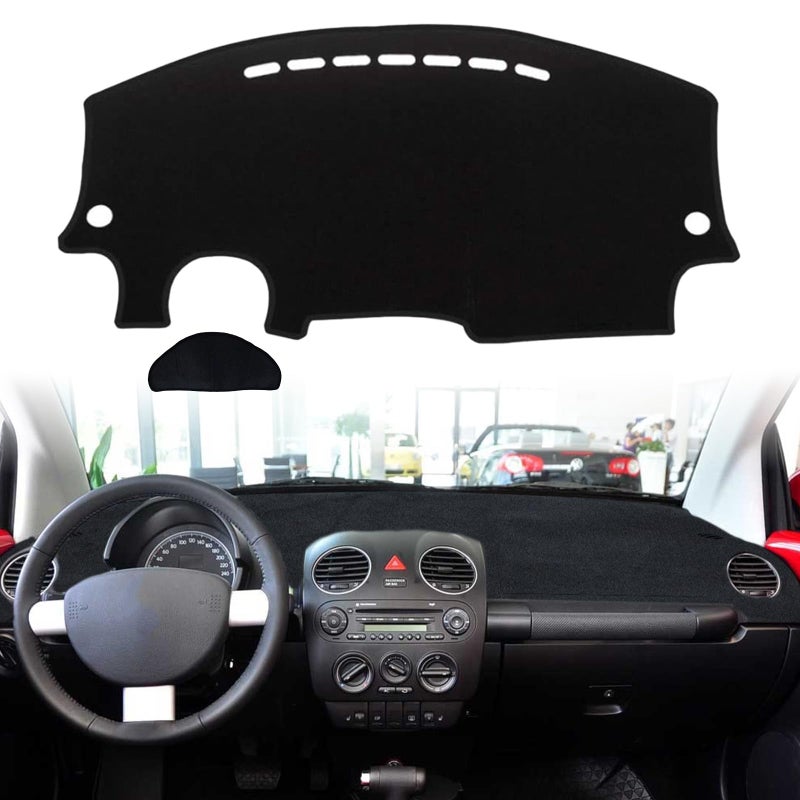 Clidr Dashboard Cover Dash Cover Mat Pad DashMat for 1998-2010 VW Volkswagen Beetle (Black Edge) - Image 1